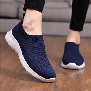 Women’s Knit Navy Slip-On Sneakers